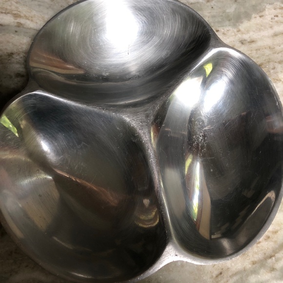 NAMBE 3 SECTION METAL BOWL DISH 589A 11X11 - Picture 2 of 12